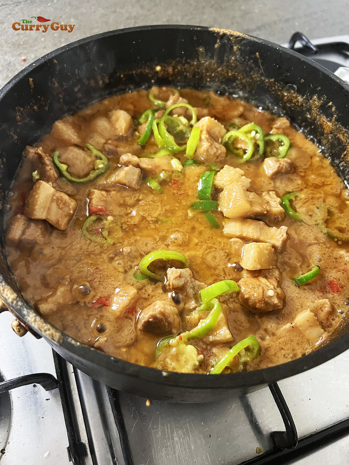 Simmering bicol express