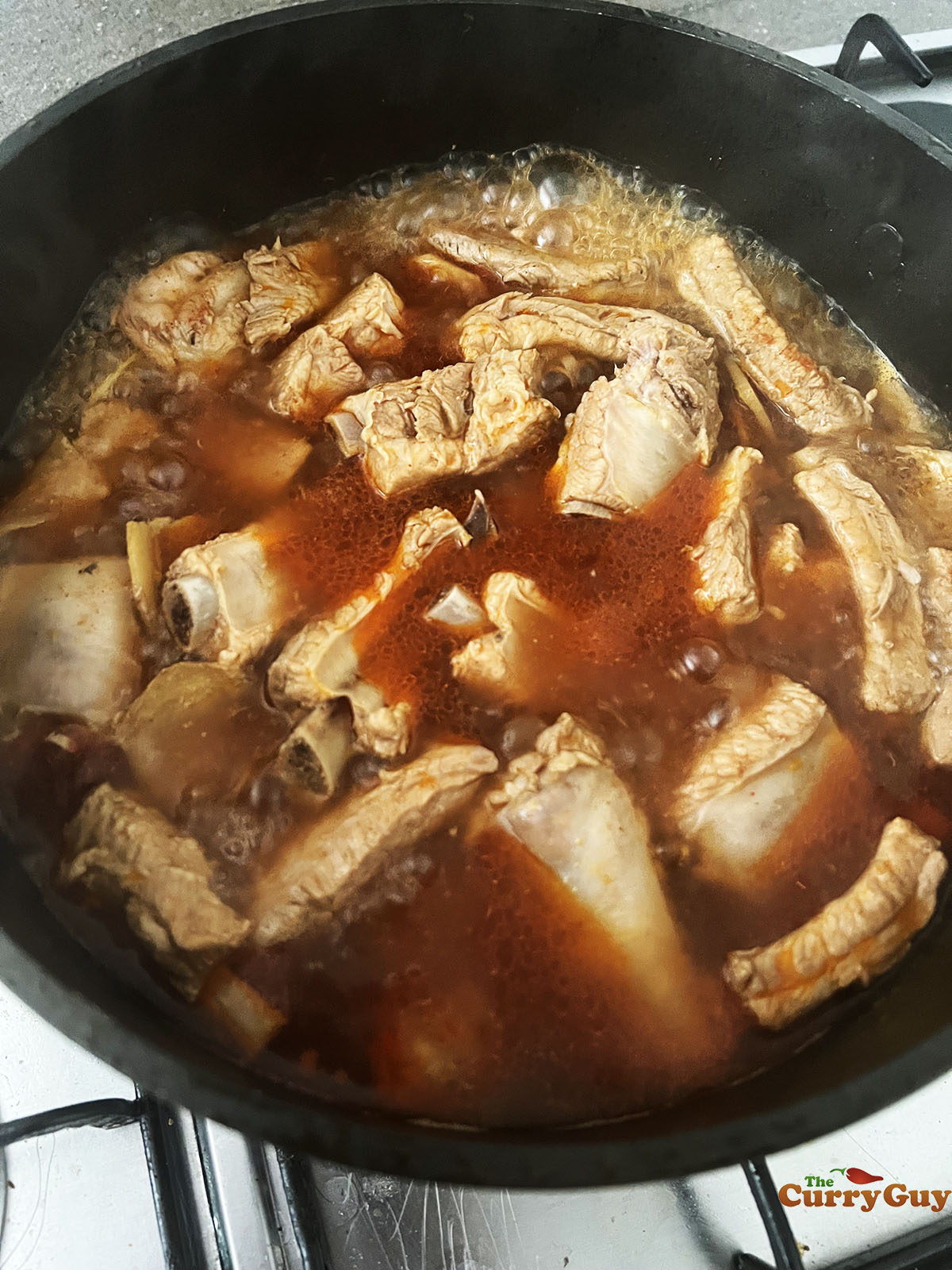 Simmering the sauce down