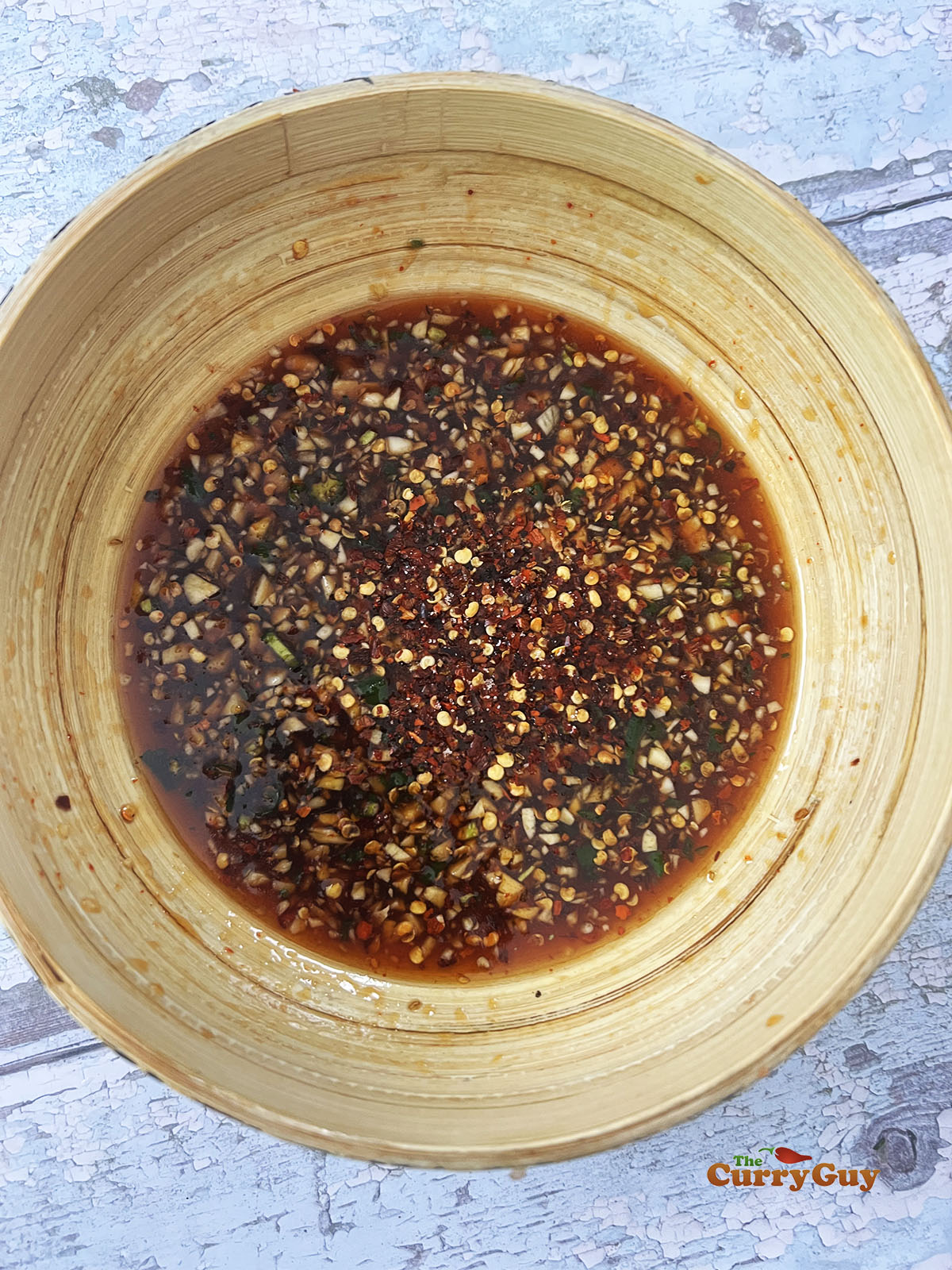 Sauce ingredients whisked together