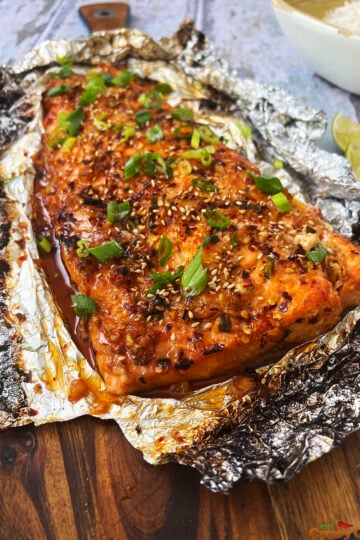 Honey glazed baked salmon