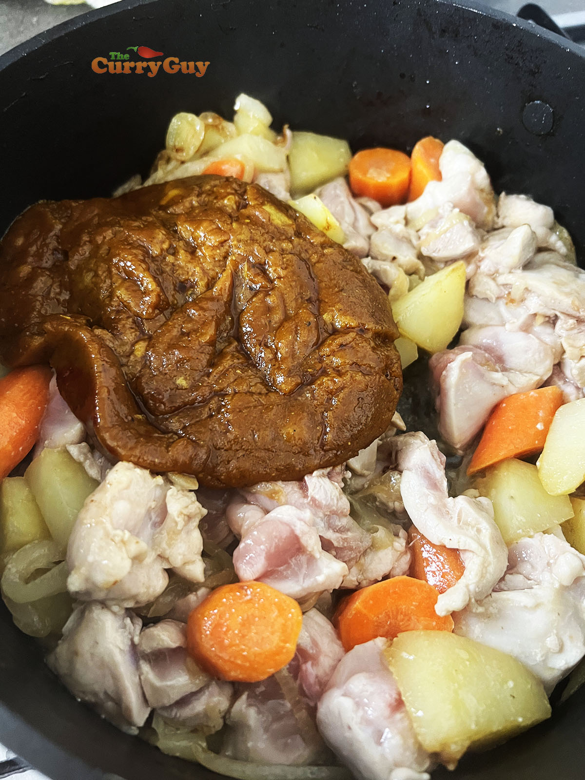 Adding roux to the pan