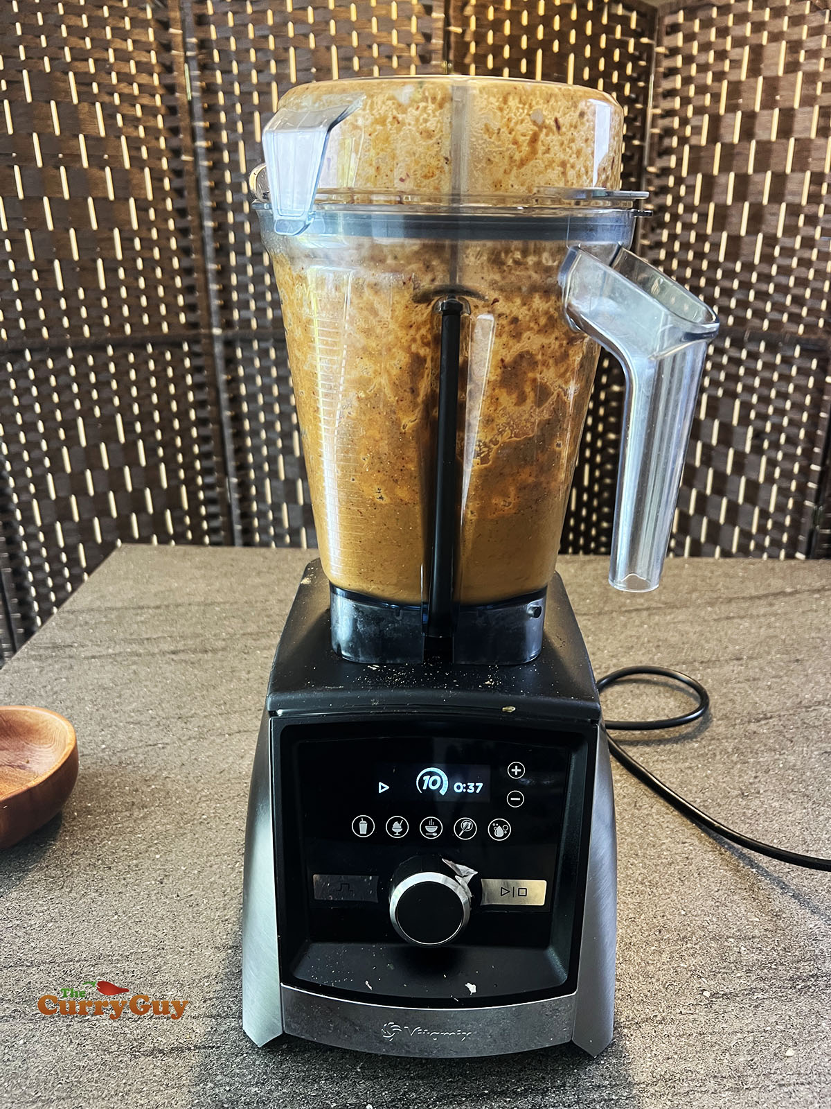 Blending the massaman paste