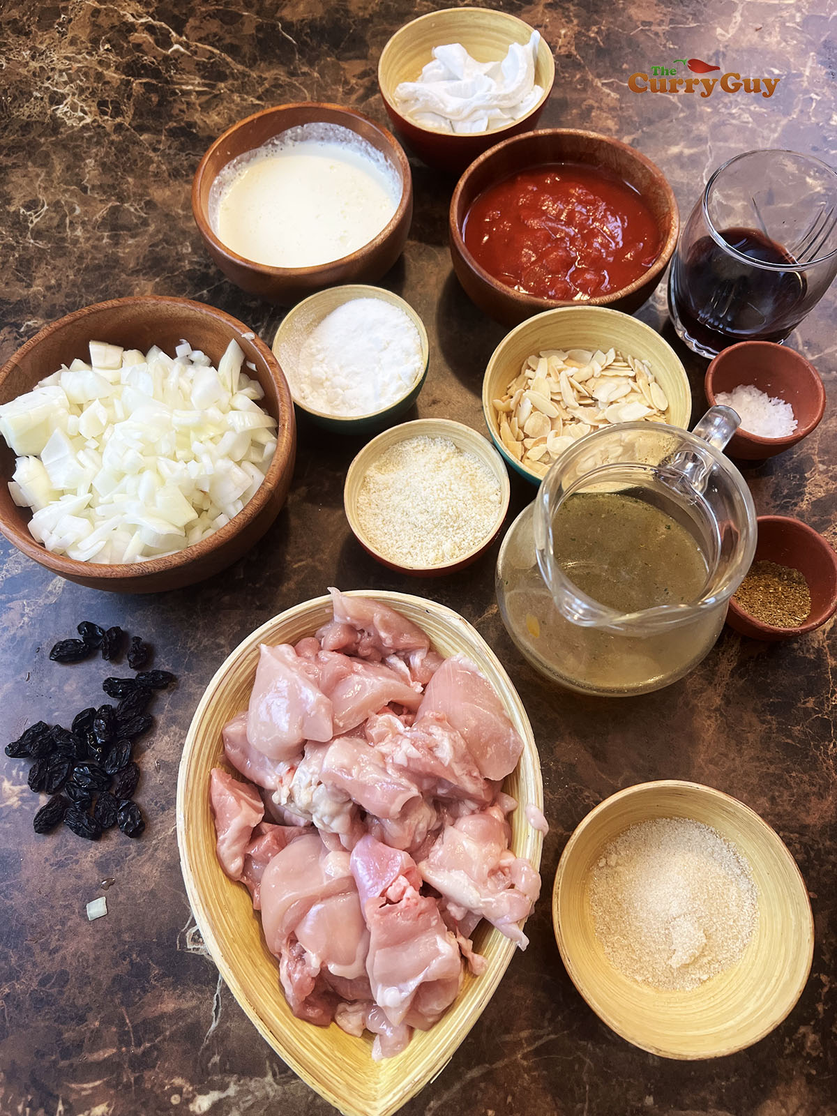 Ingredients for chicken pasanda from scratch