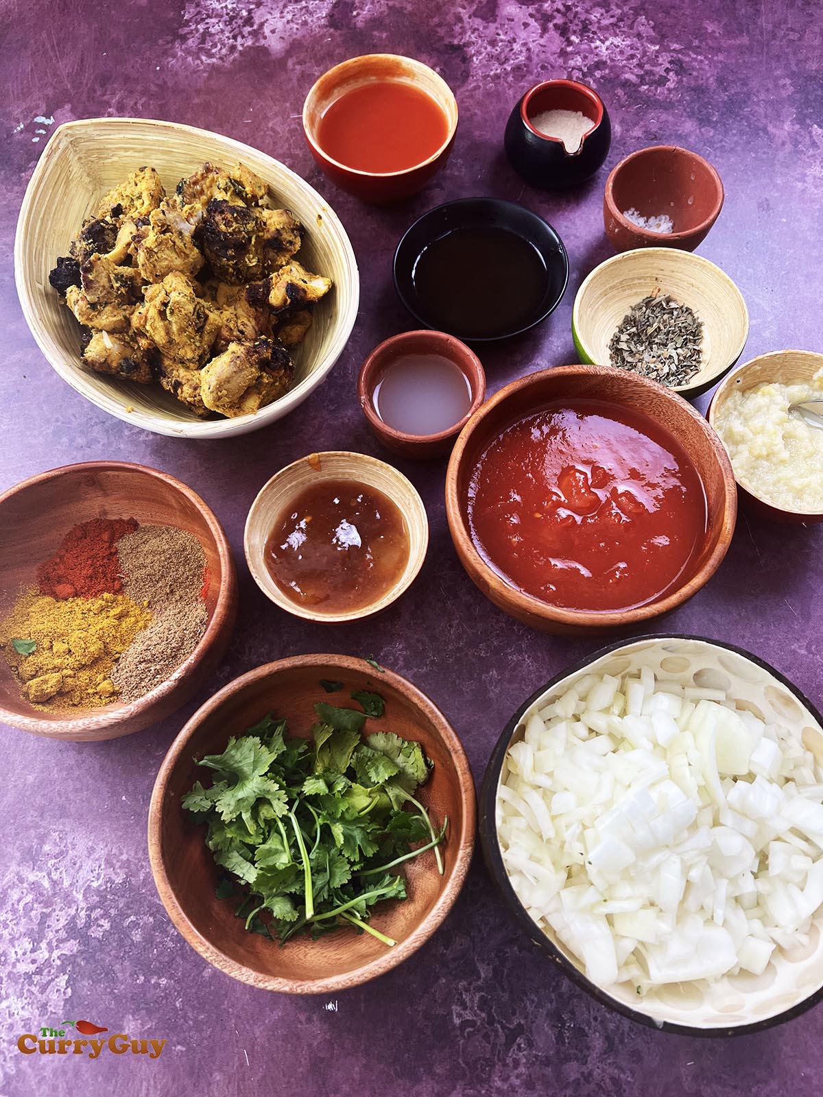 Ingredients for chicken pathia from scratch