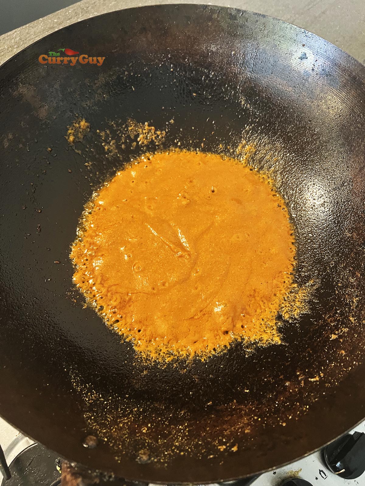 Frying sambal sauce