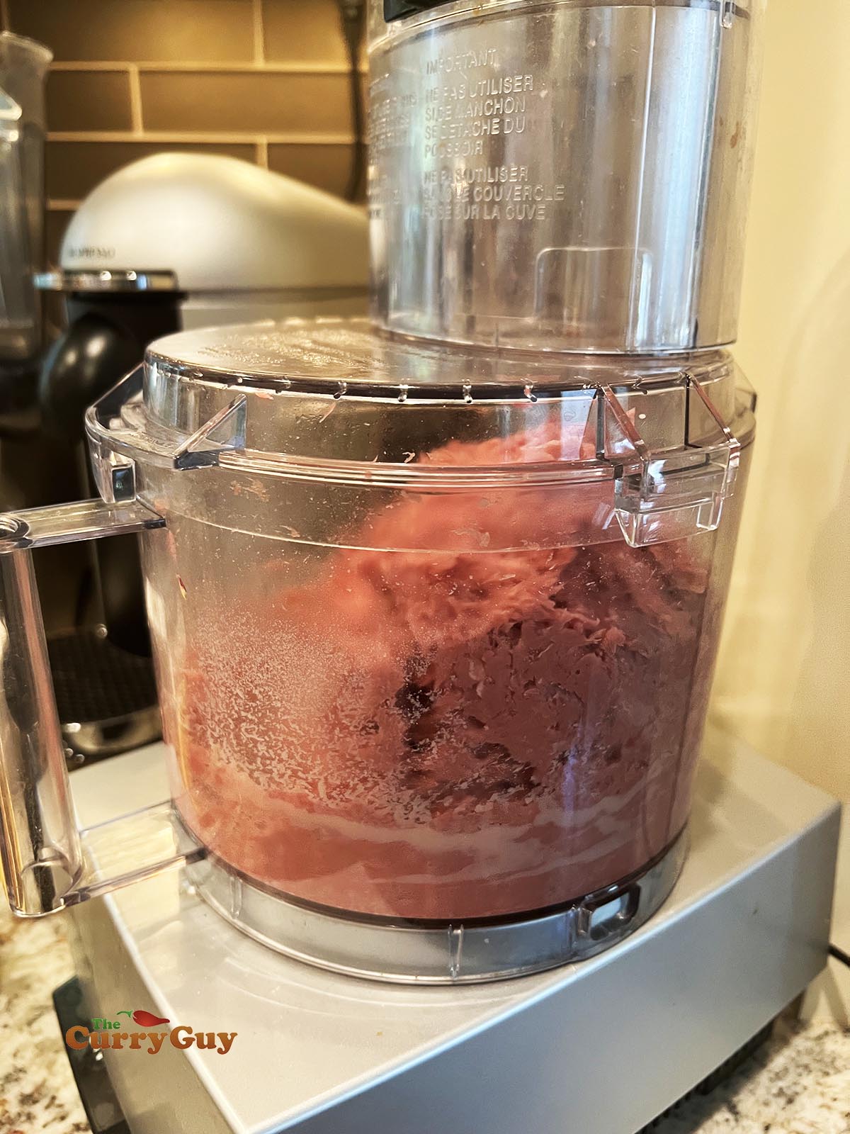 Blended meat for bakso meatballs