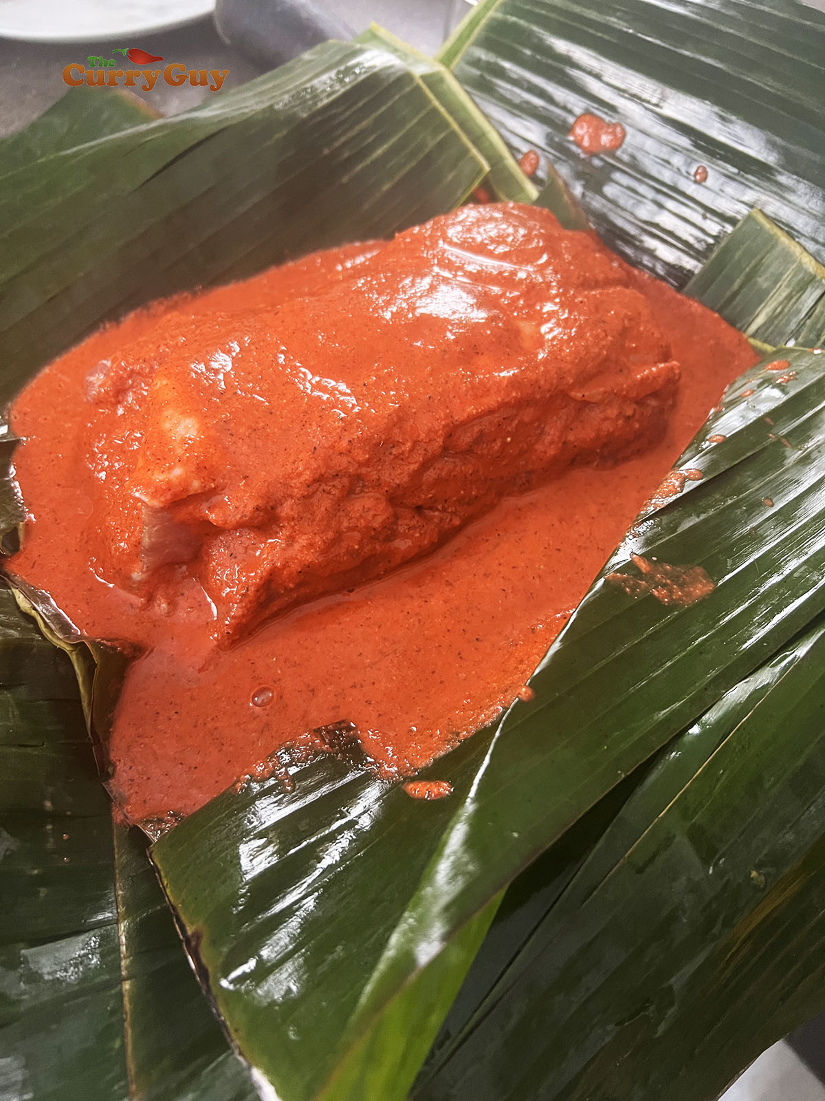 Pork topped with the pibil marinade.