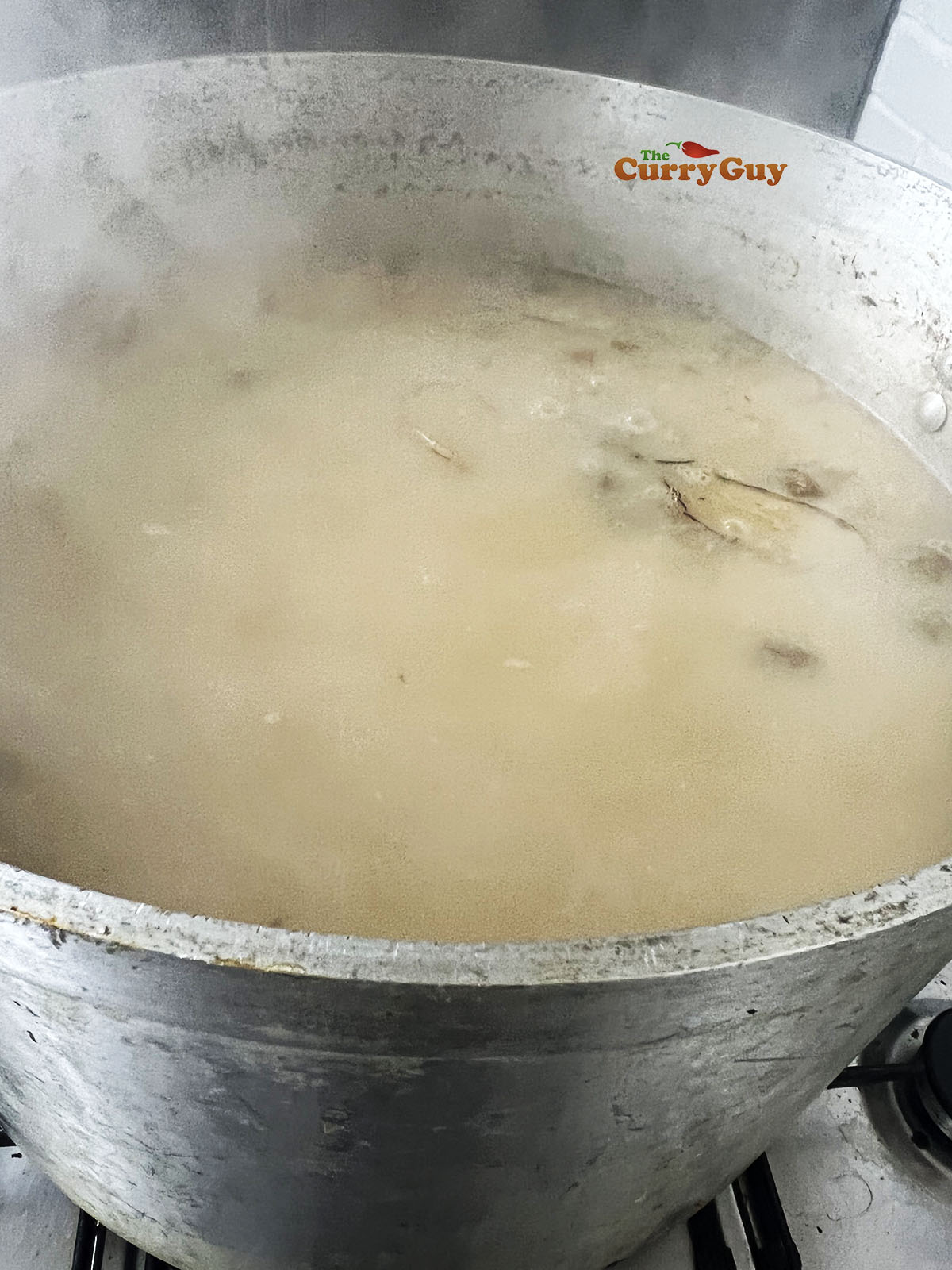 Tonkotsu broth after 12 hours of cooking