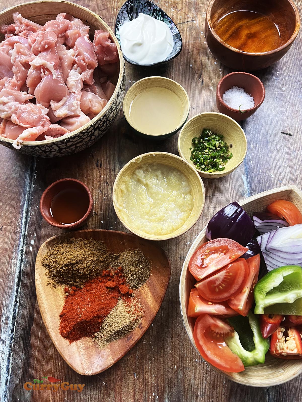 Ingredients for sheet pan chicken tikka