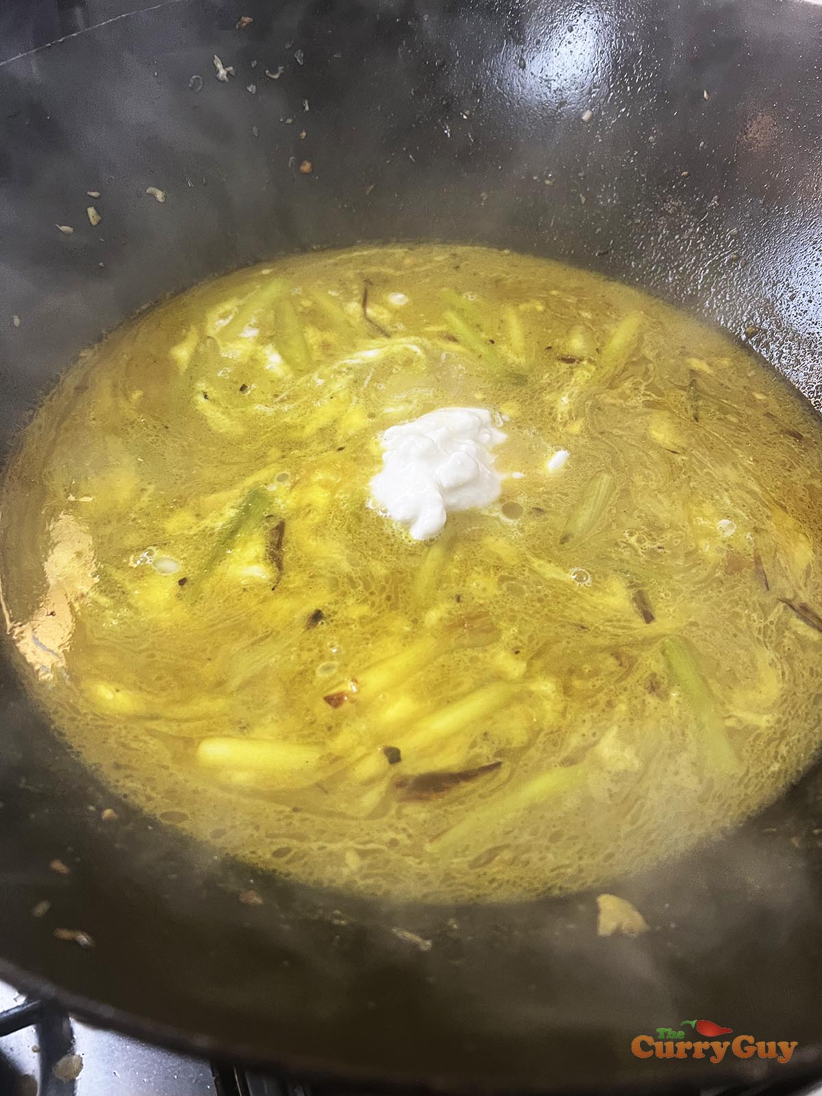 Coconut milk in the stock.