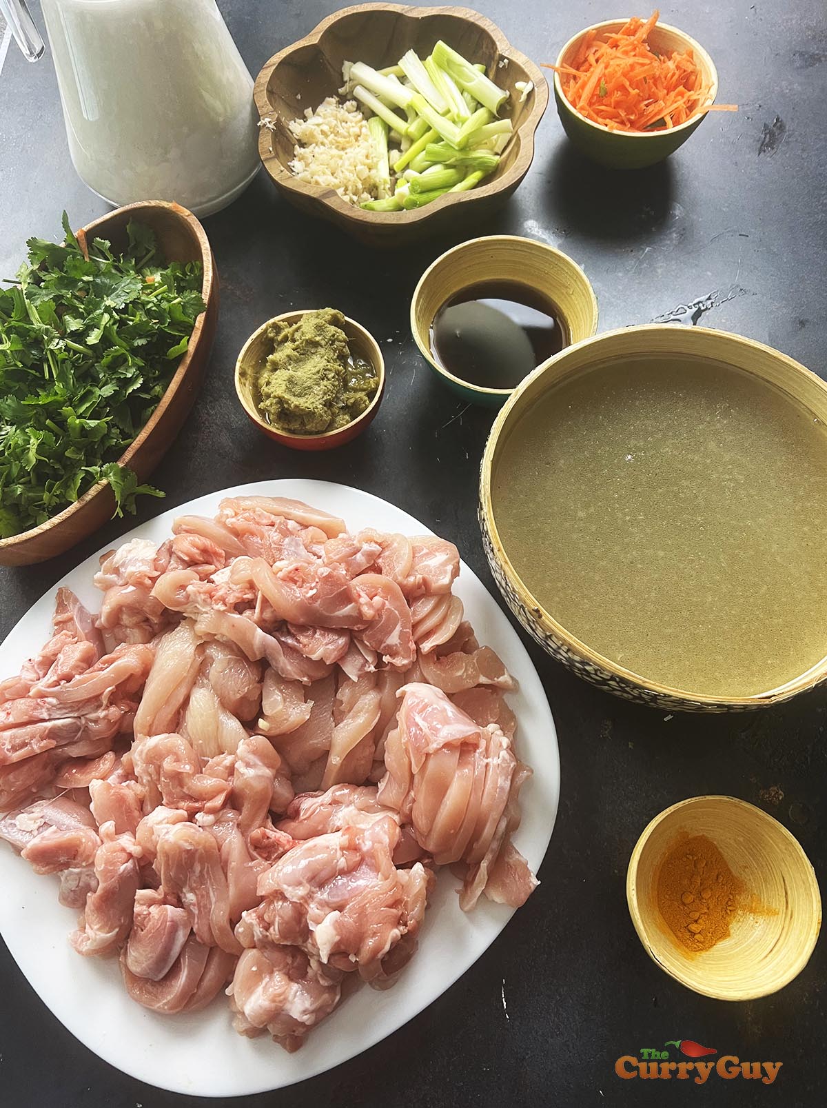 Ingredients for curry ramen