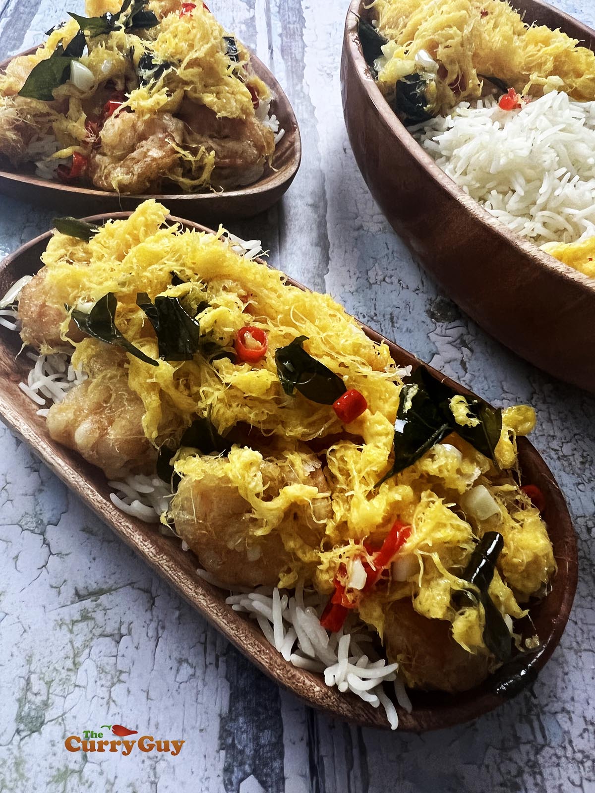 Malaysian butter egg floss prawns