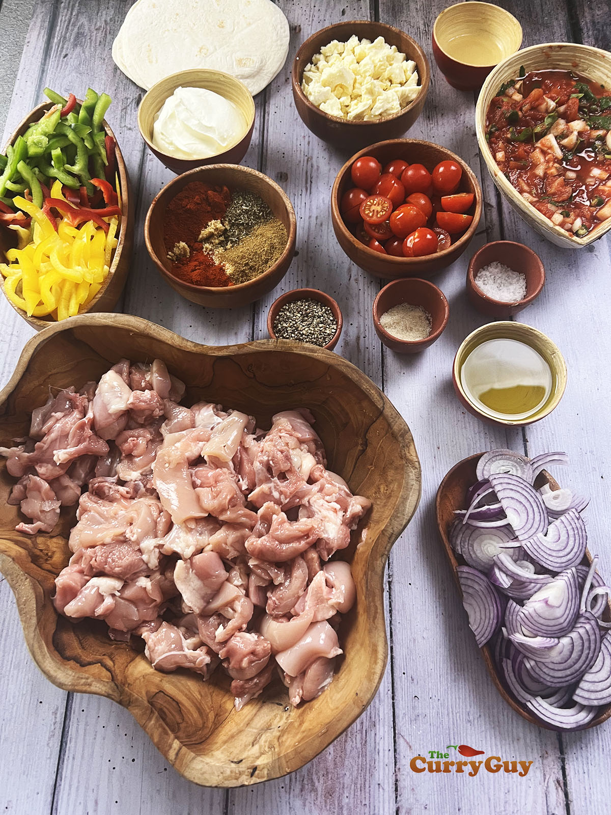 ingredients for sheet pan chicken fajitas