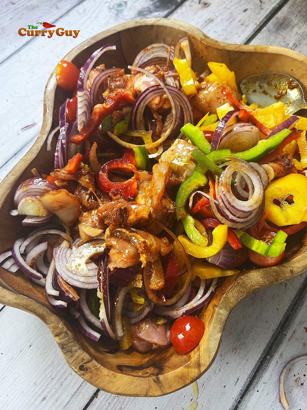 chicken and vegetables marinating