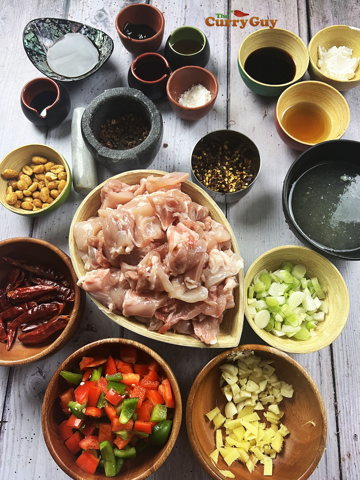 Ingredients for kung pao chicken