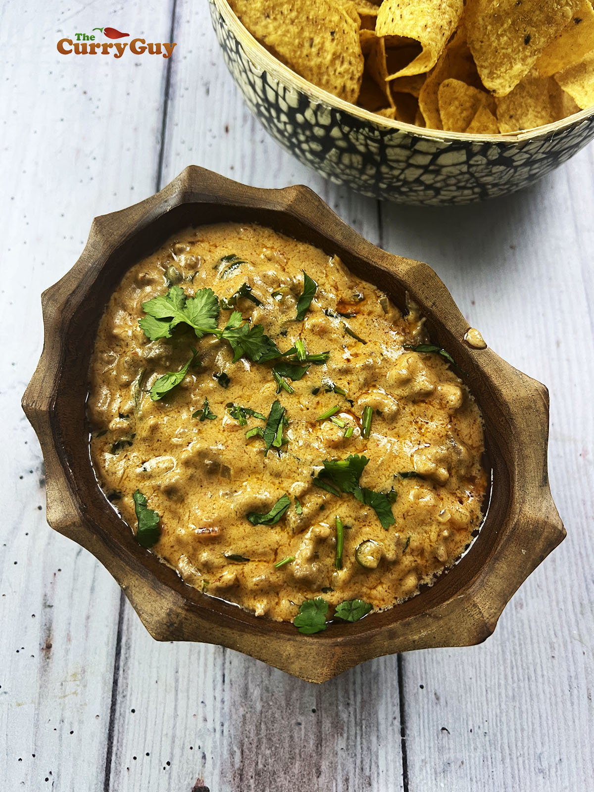 Serving beef queso dip