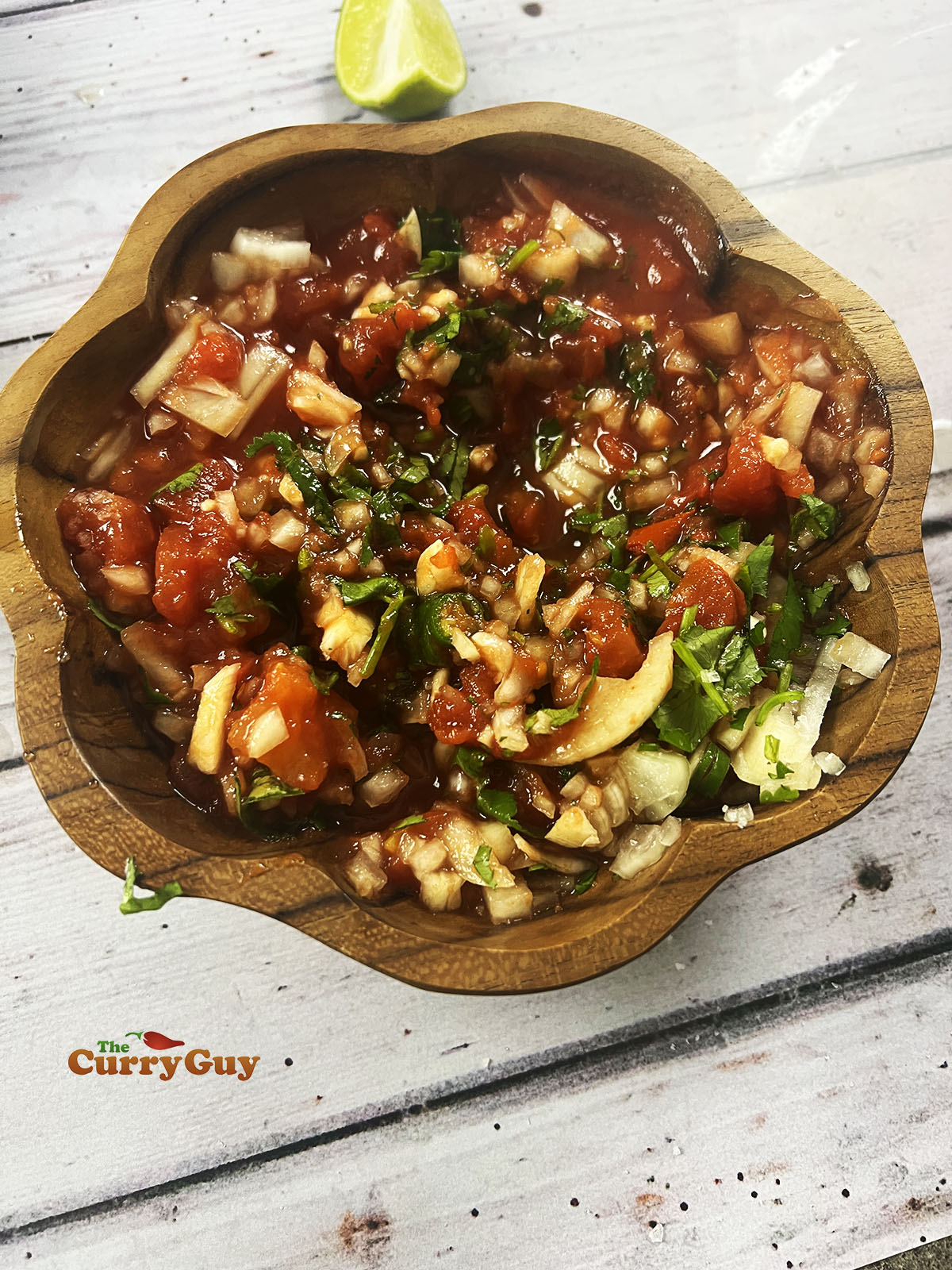 The salsa for the queso dip