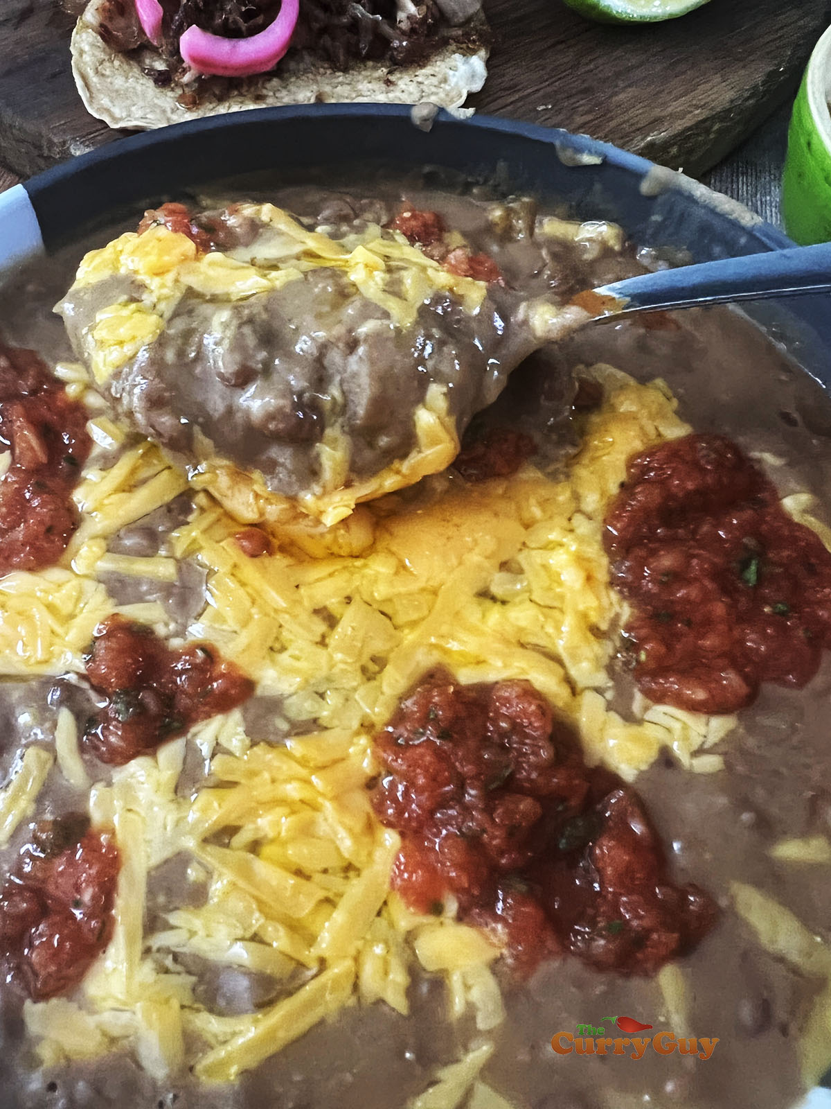 Finished refried beans