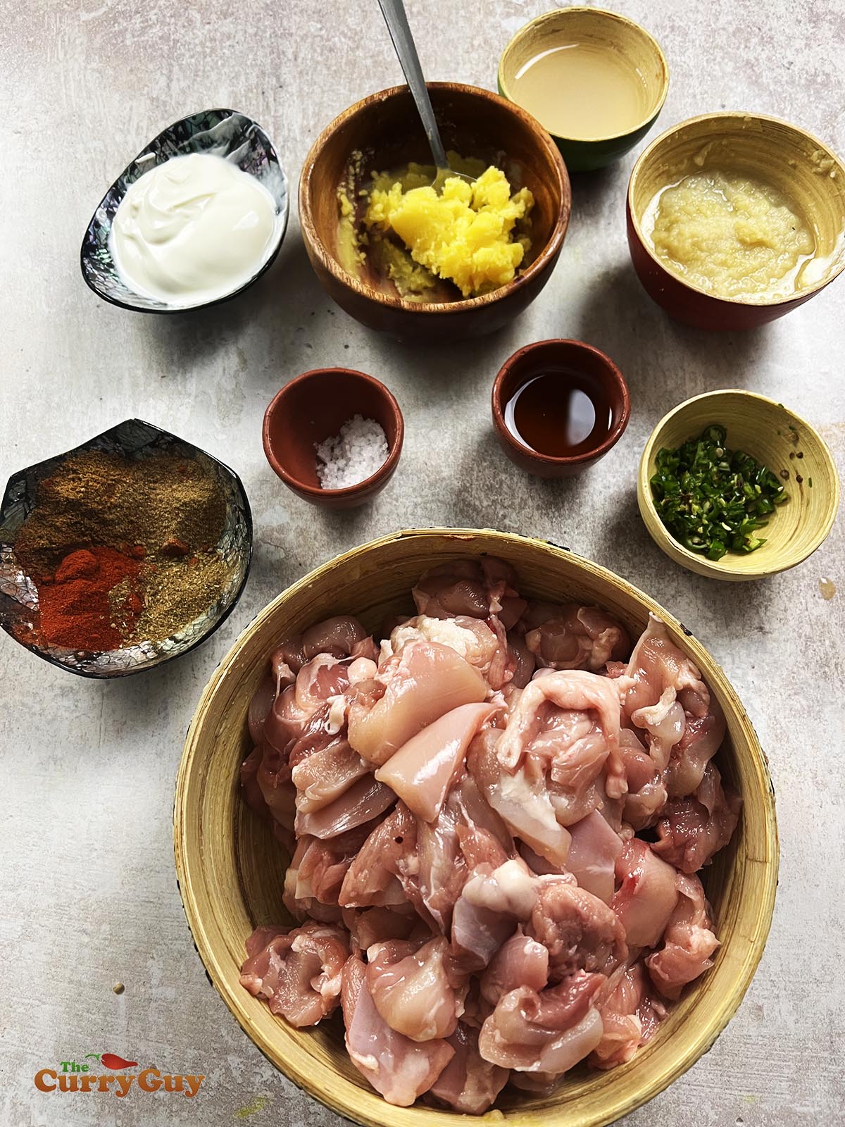 Ingredients for air fryer chicken tikka