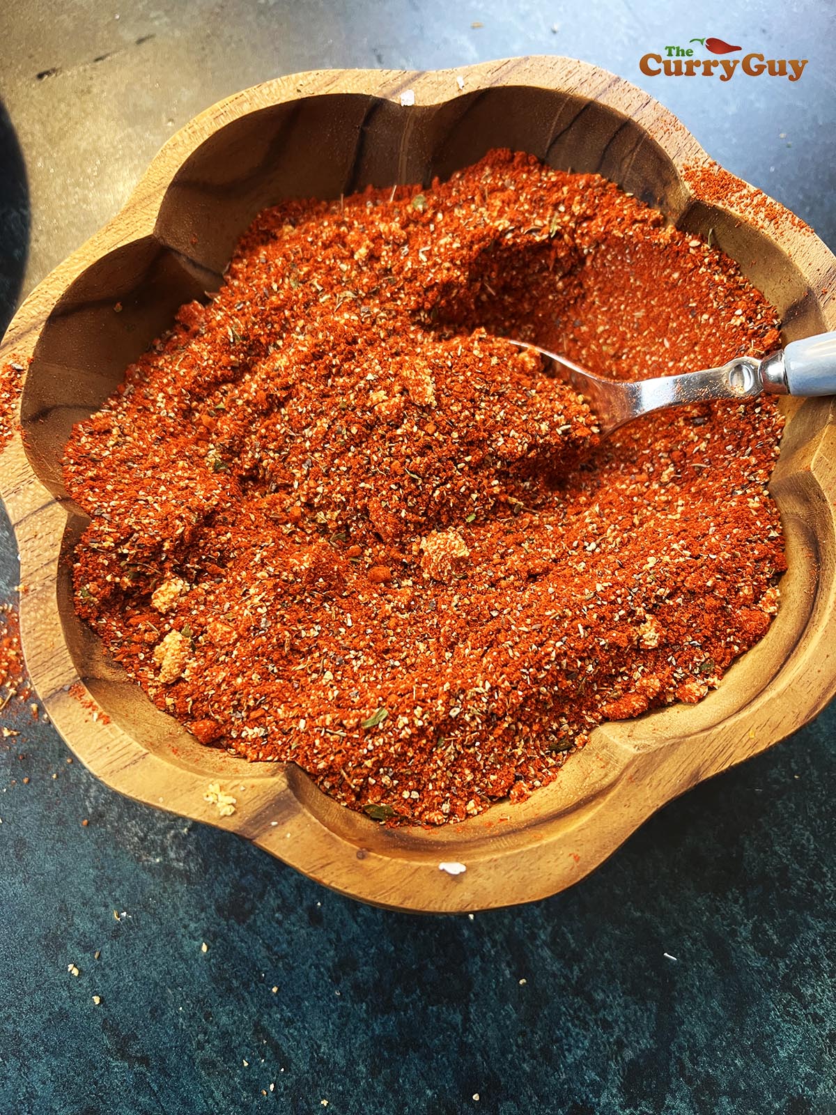 Cajun seasoning all stirred up.