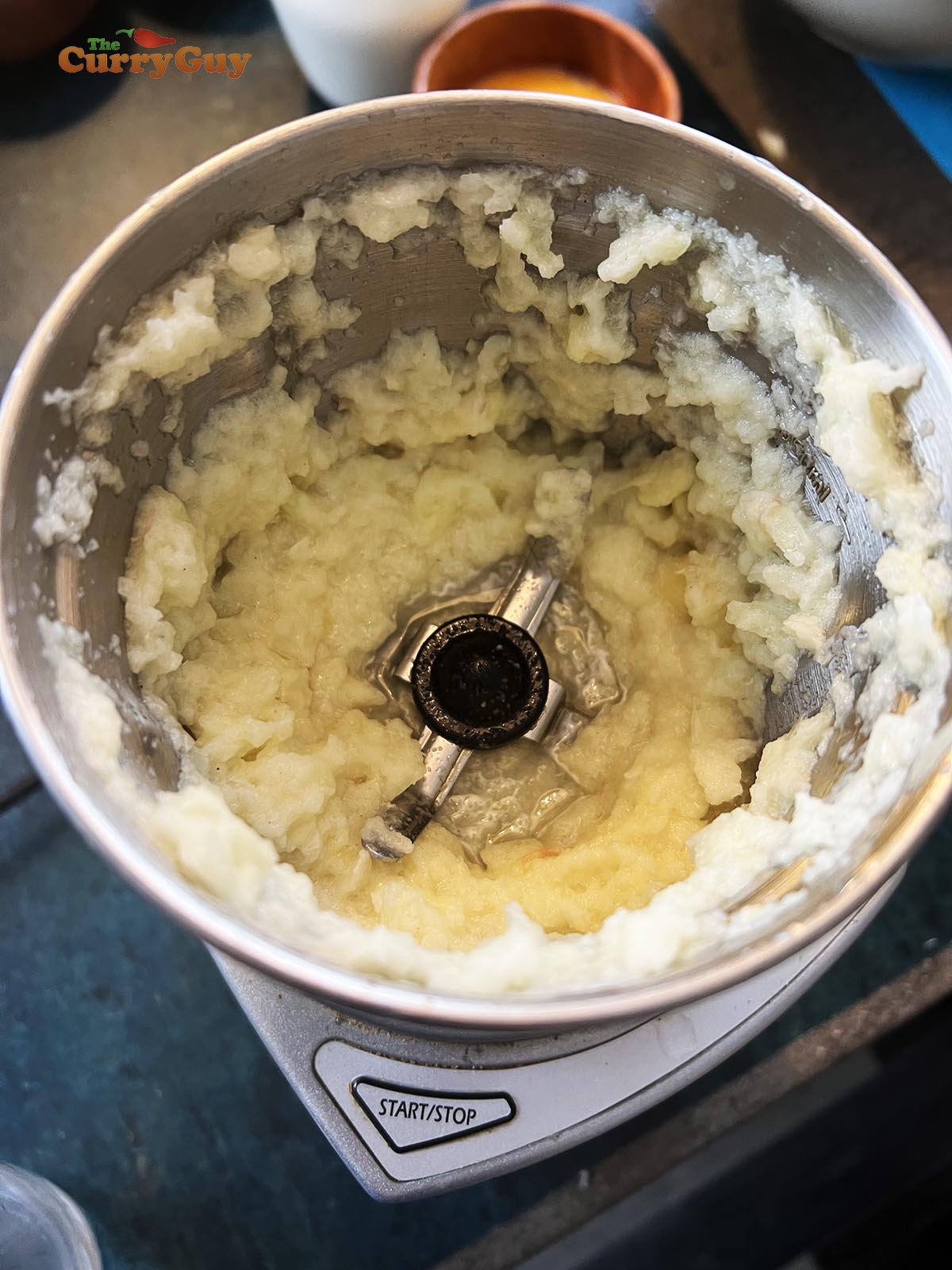 Blended onion and garlic.