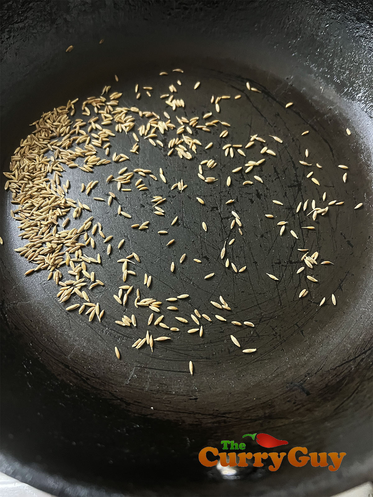 Roasting the cumin seeds