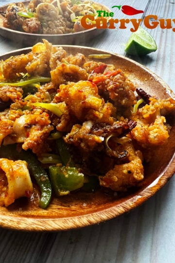 The plated fried calamari.