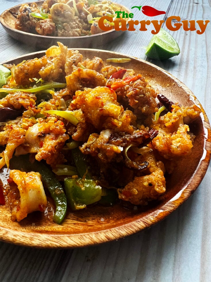 The plated fried calamari.