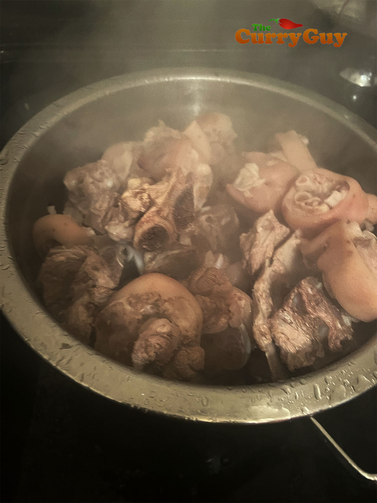 straining the bones through a colander