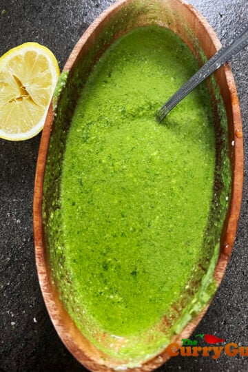 The finished coriander dip