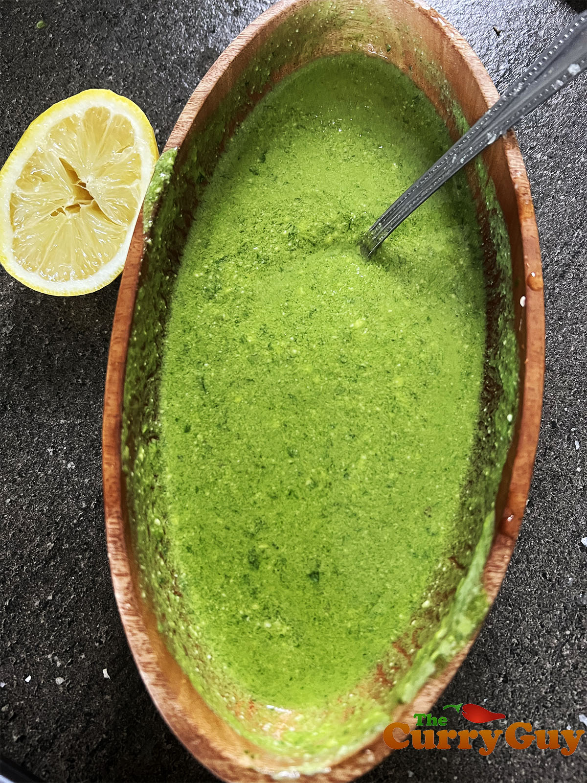 The finished coriander dip 