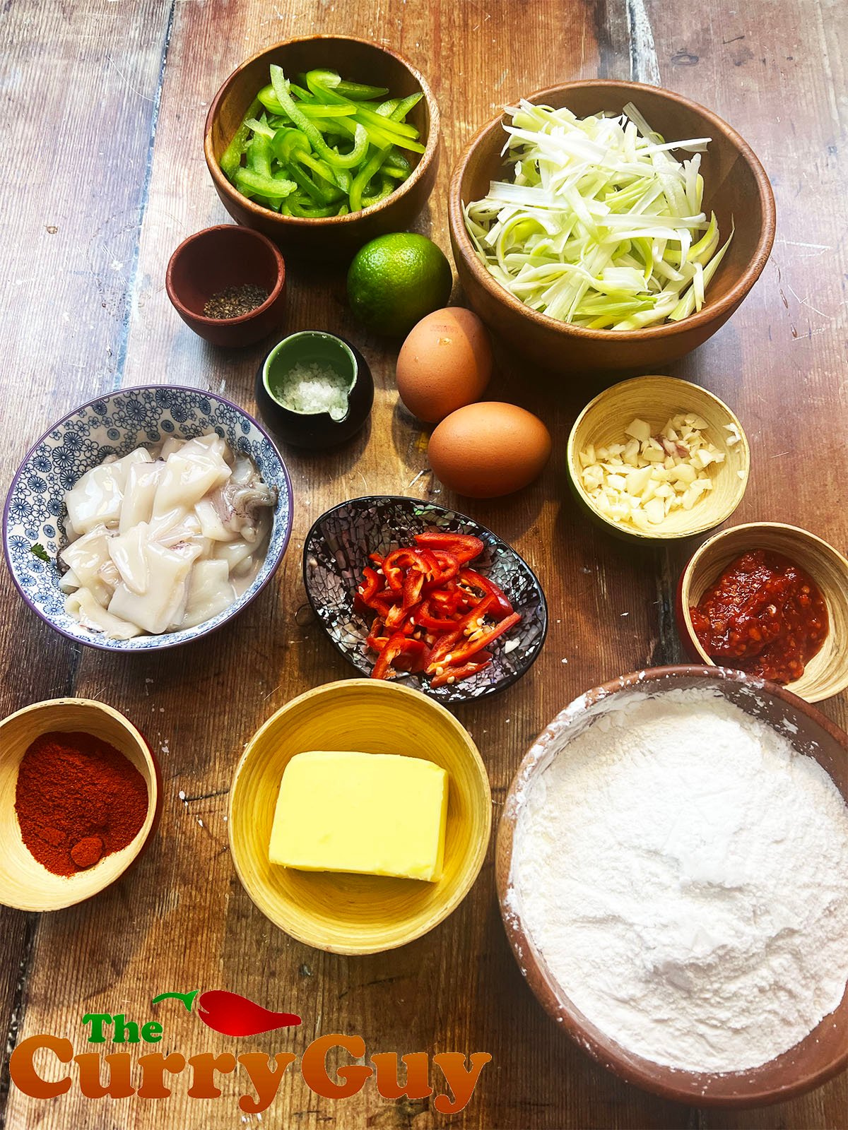 The measured ingredients laid out.