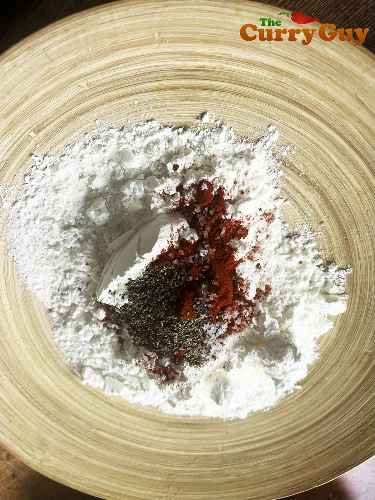 The chilli powder, flour, salt and pepper.