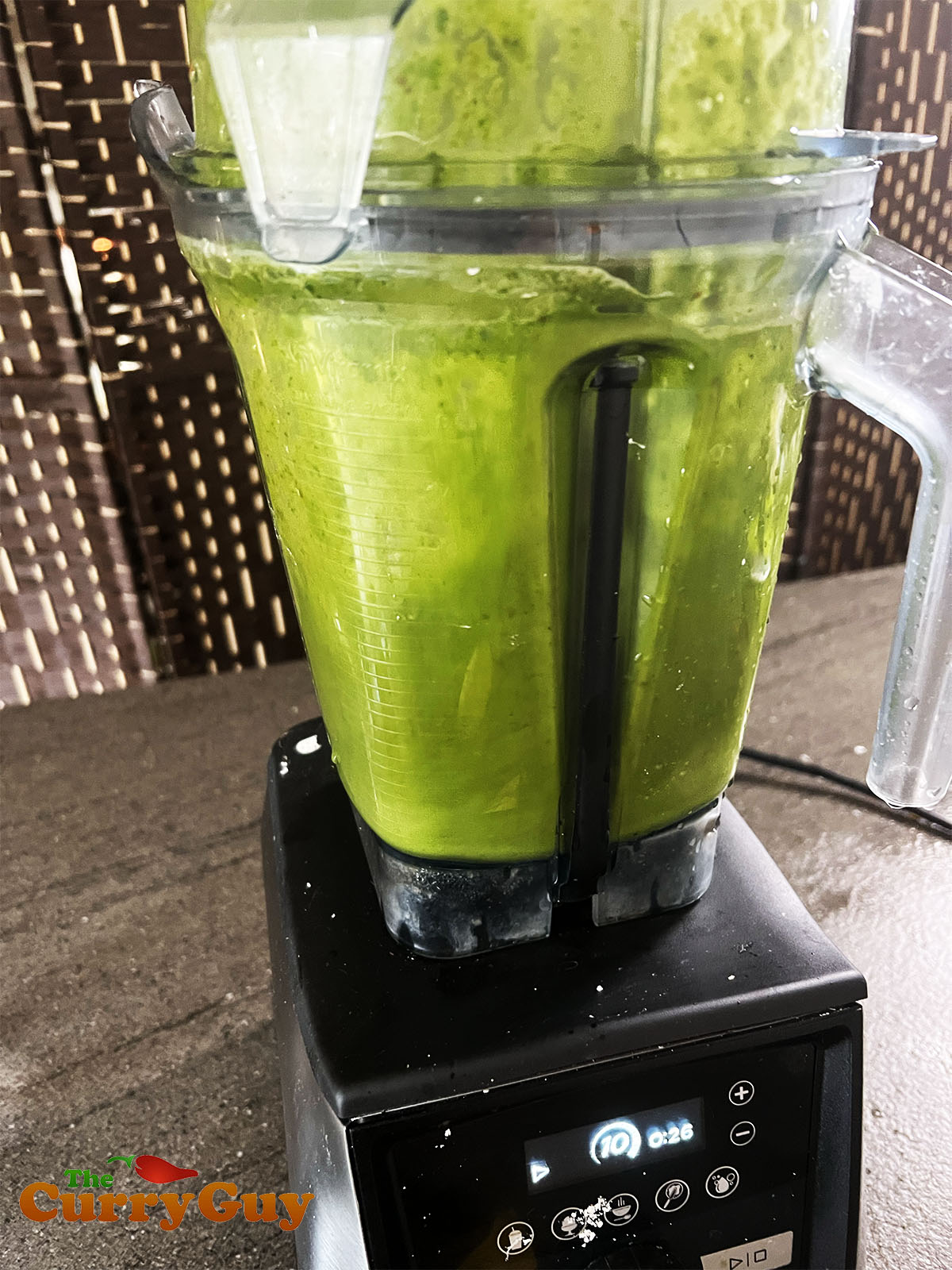 Blending the ingredients.