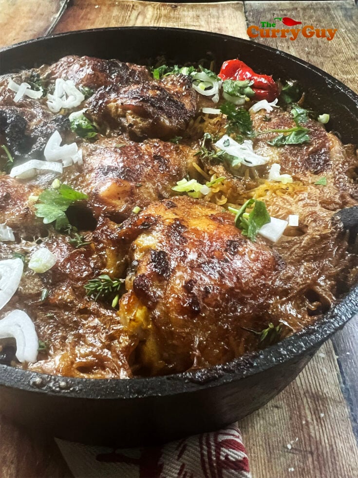 Jamaican baked chicken, rice and peas