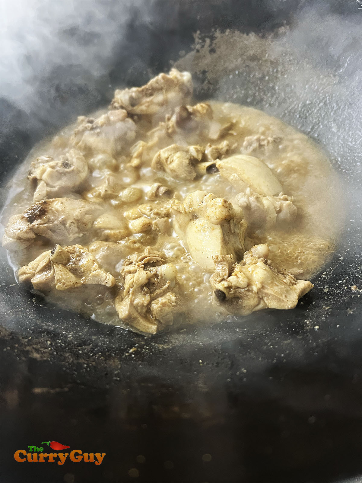 Adding the spices and yoghurt