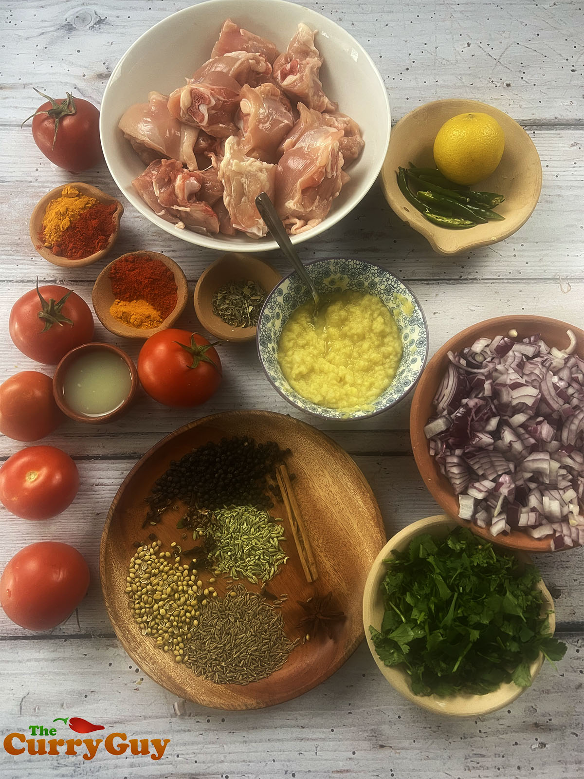 Ingredients for chicken bhuna karahi