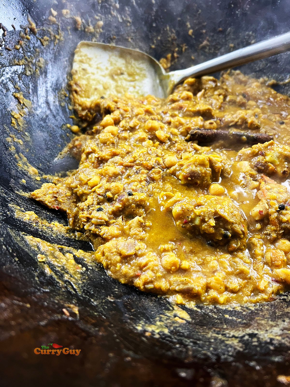 The finished chicken and chickpea curry.