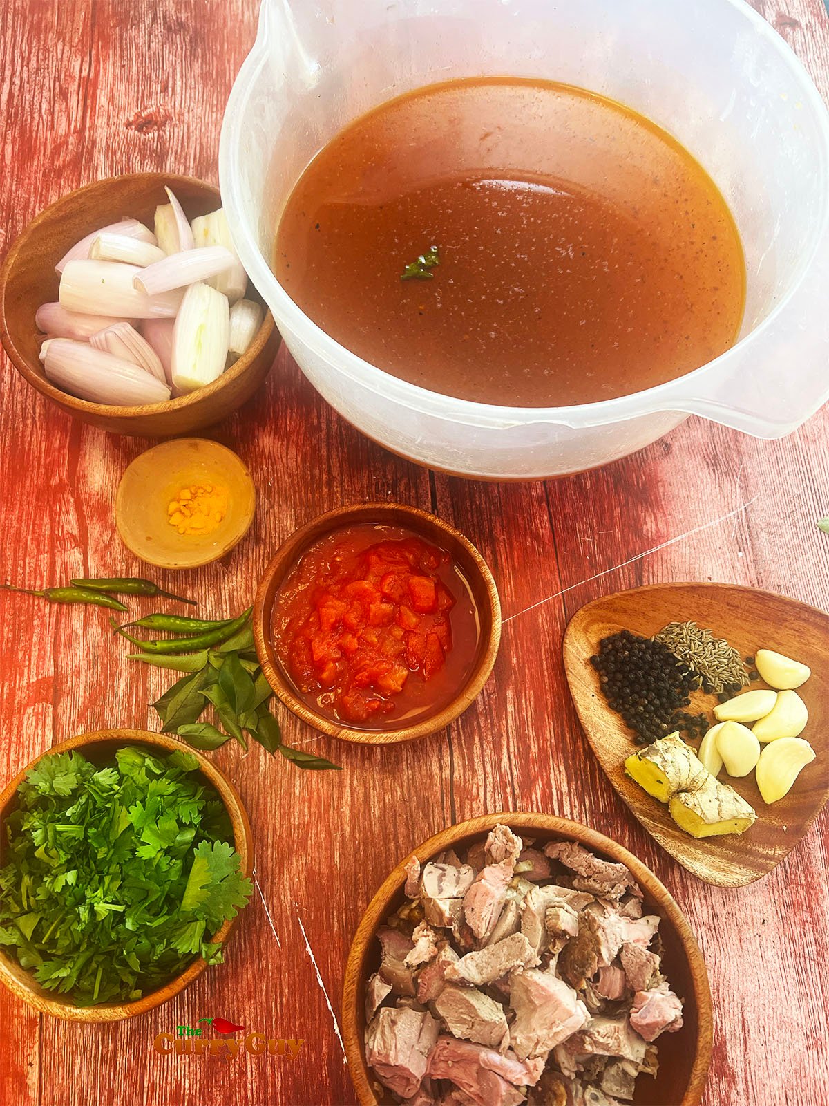 Ingredients for lamb soup