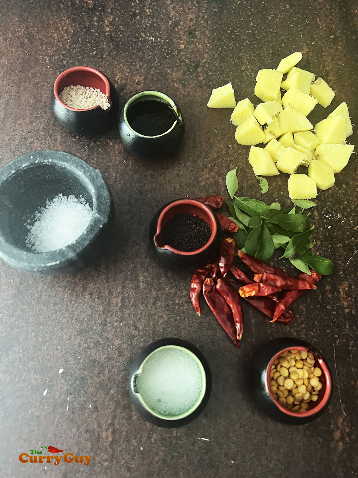 Ingredients for ginger chutney