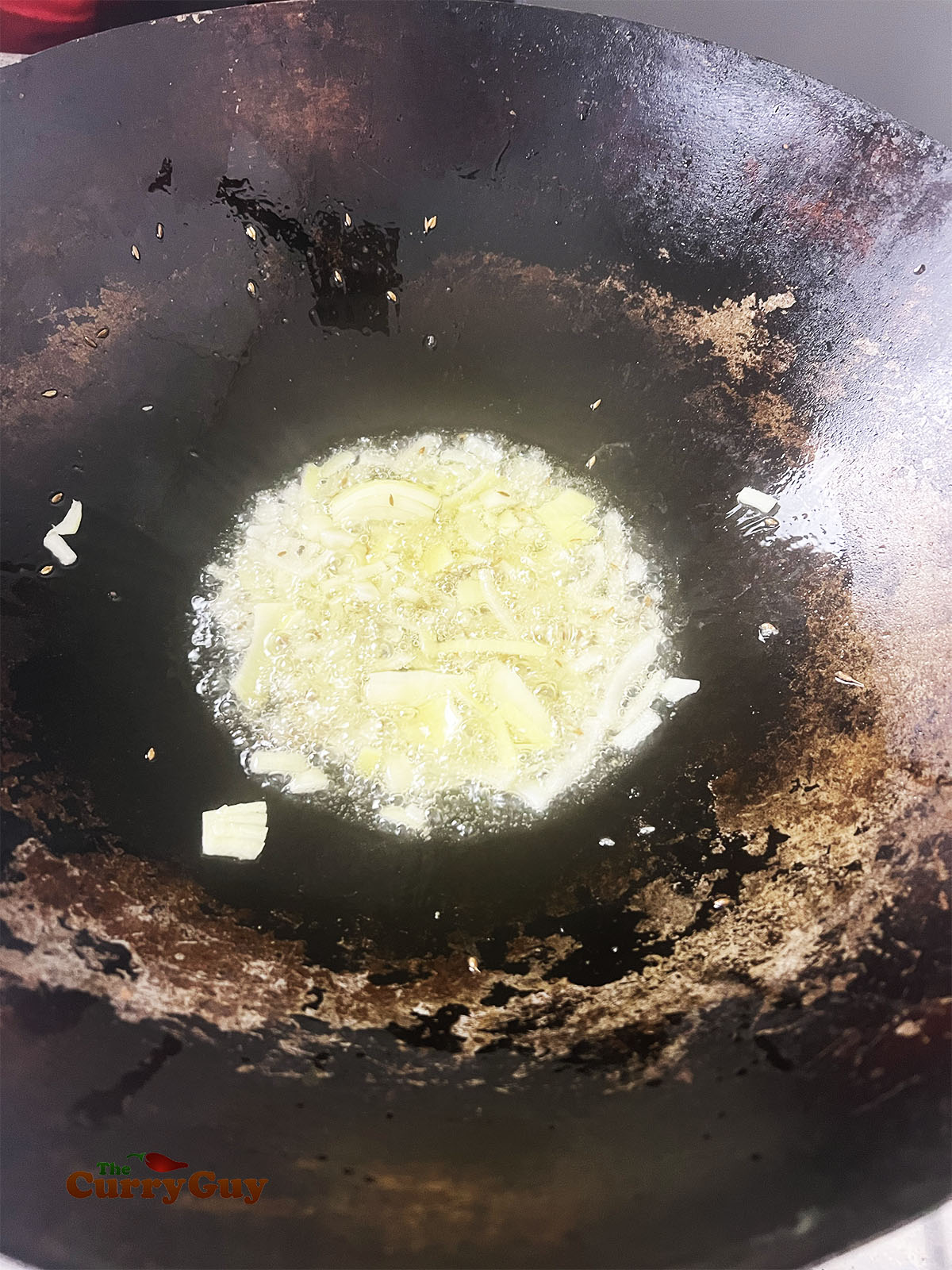 Adding the chopped onions