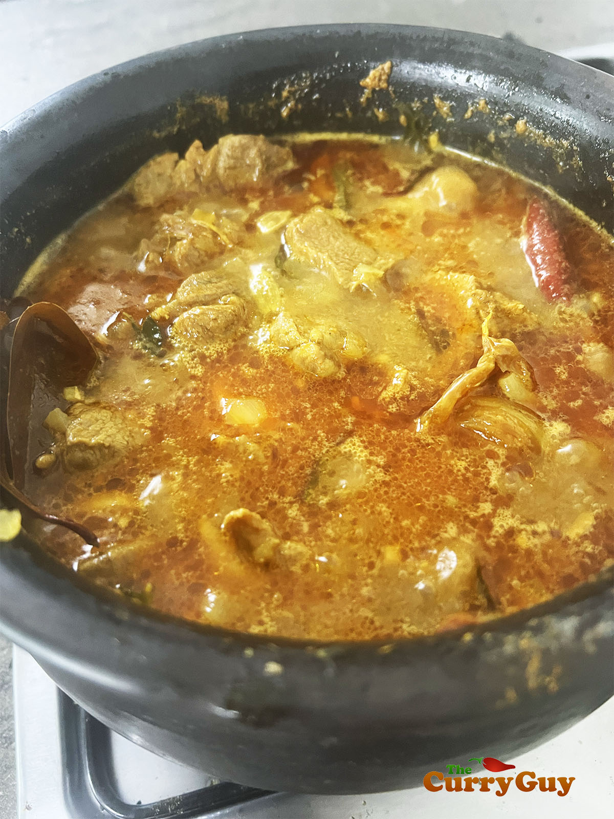 Adding the mutton and water