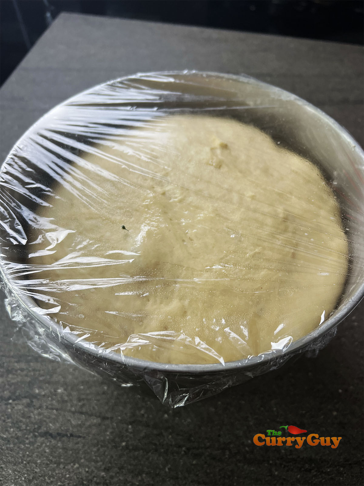 Dough ball after having risen.