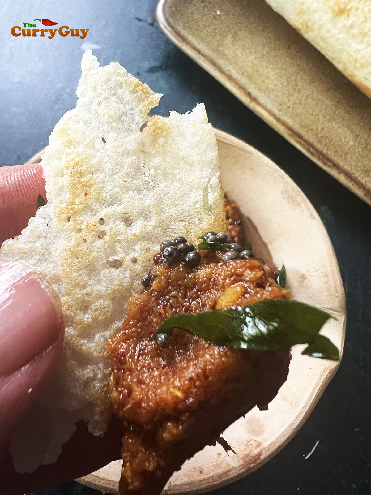 Ginger chutney on a dosa