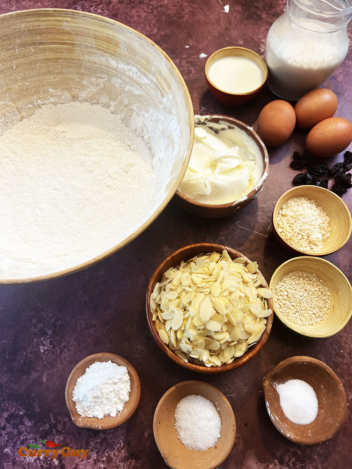 Ingredients for Peshwari naans