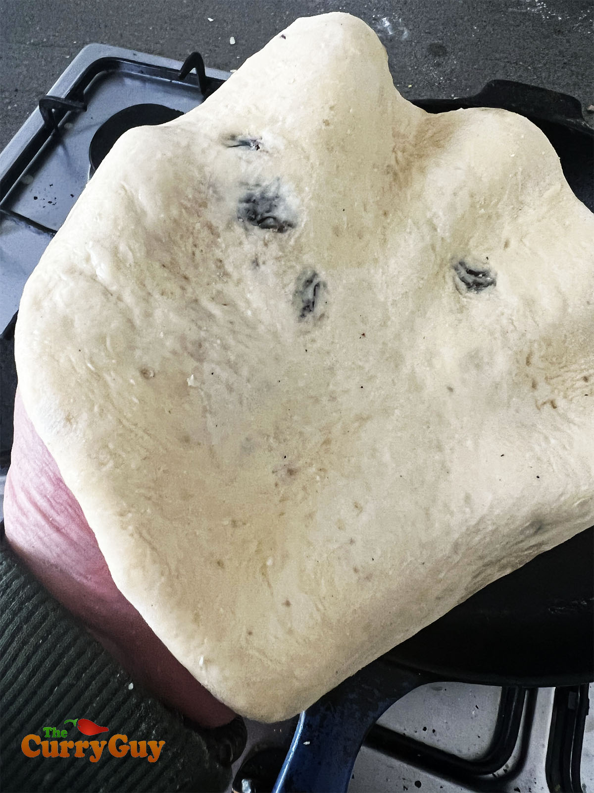 Naan ready to hit the pan.