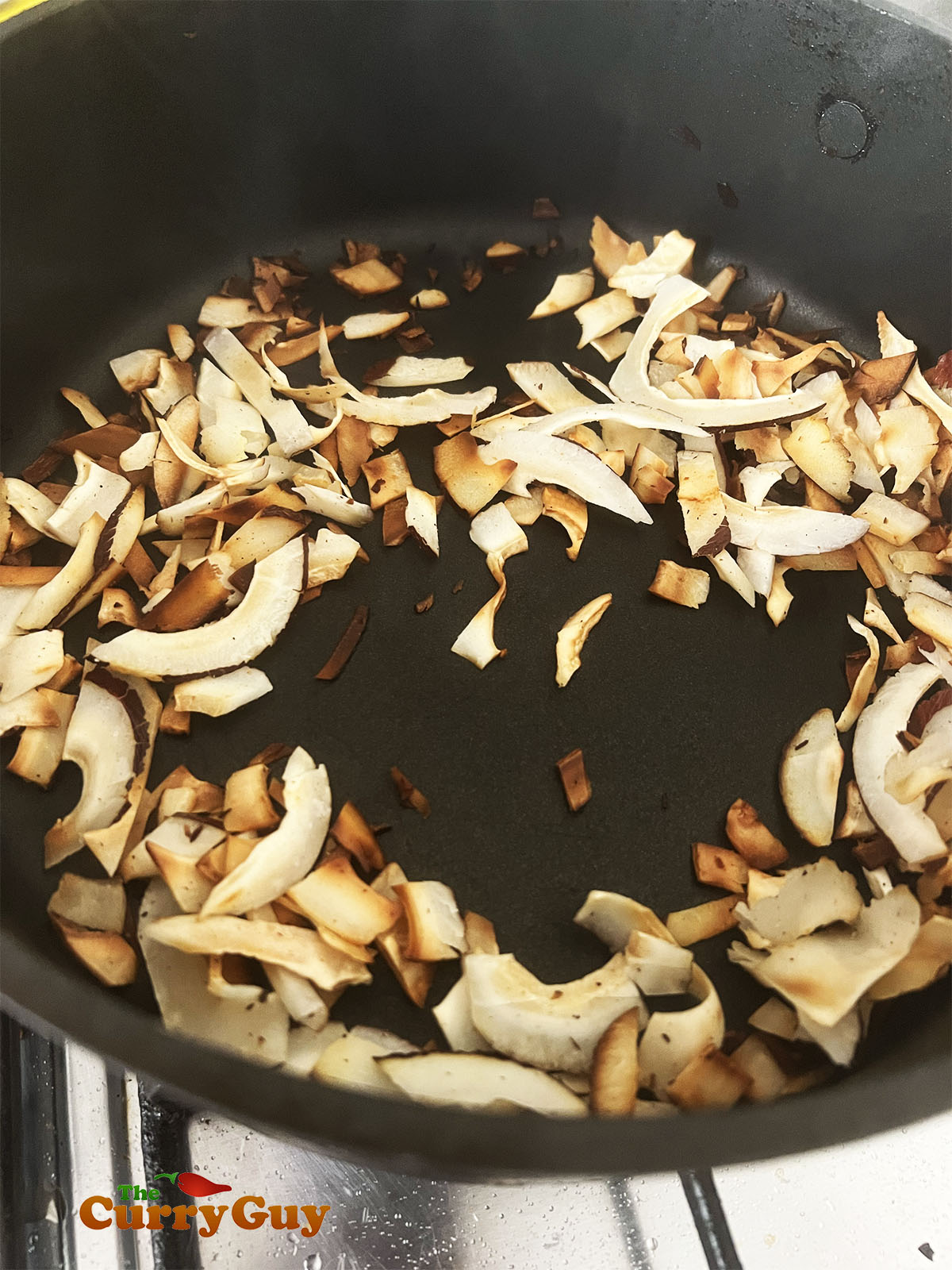 Browning the coconut