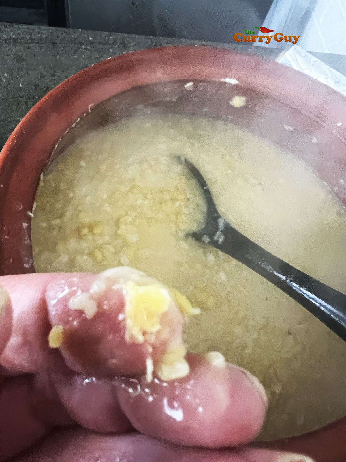 Cooking the lentils. 