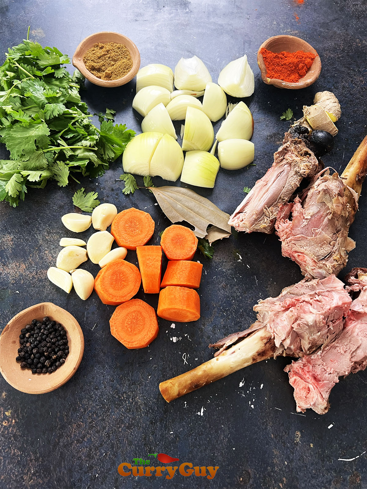 Ingredients for lamb stock
