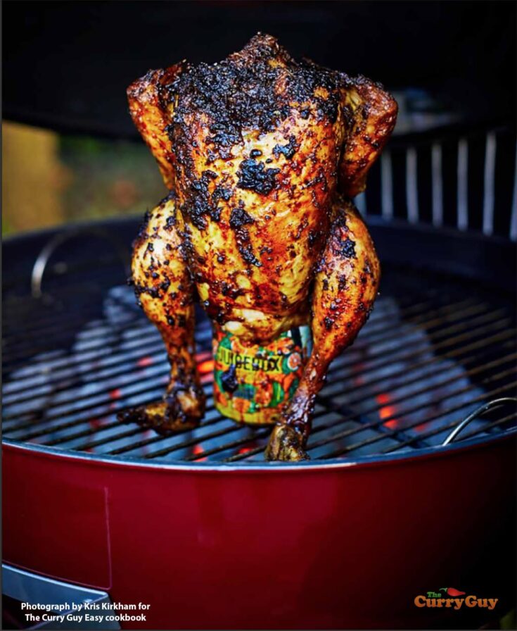 Tandoori beer can chicken